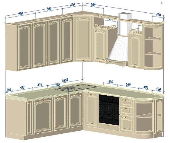 Проекты : Чертеж кухни.