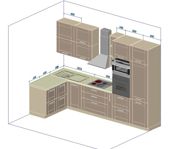 Проекты : Чертеж кухни.