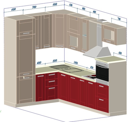 Проекты : Чертеж кухни.
