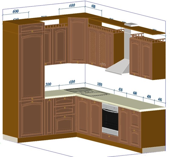 Проекты : Чертеж кухни.