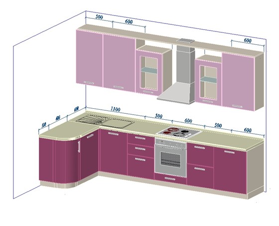 Проекты : Чертеж кухни.